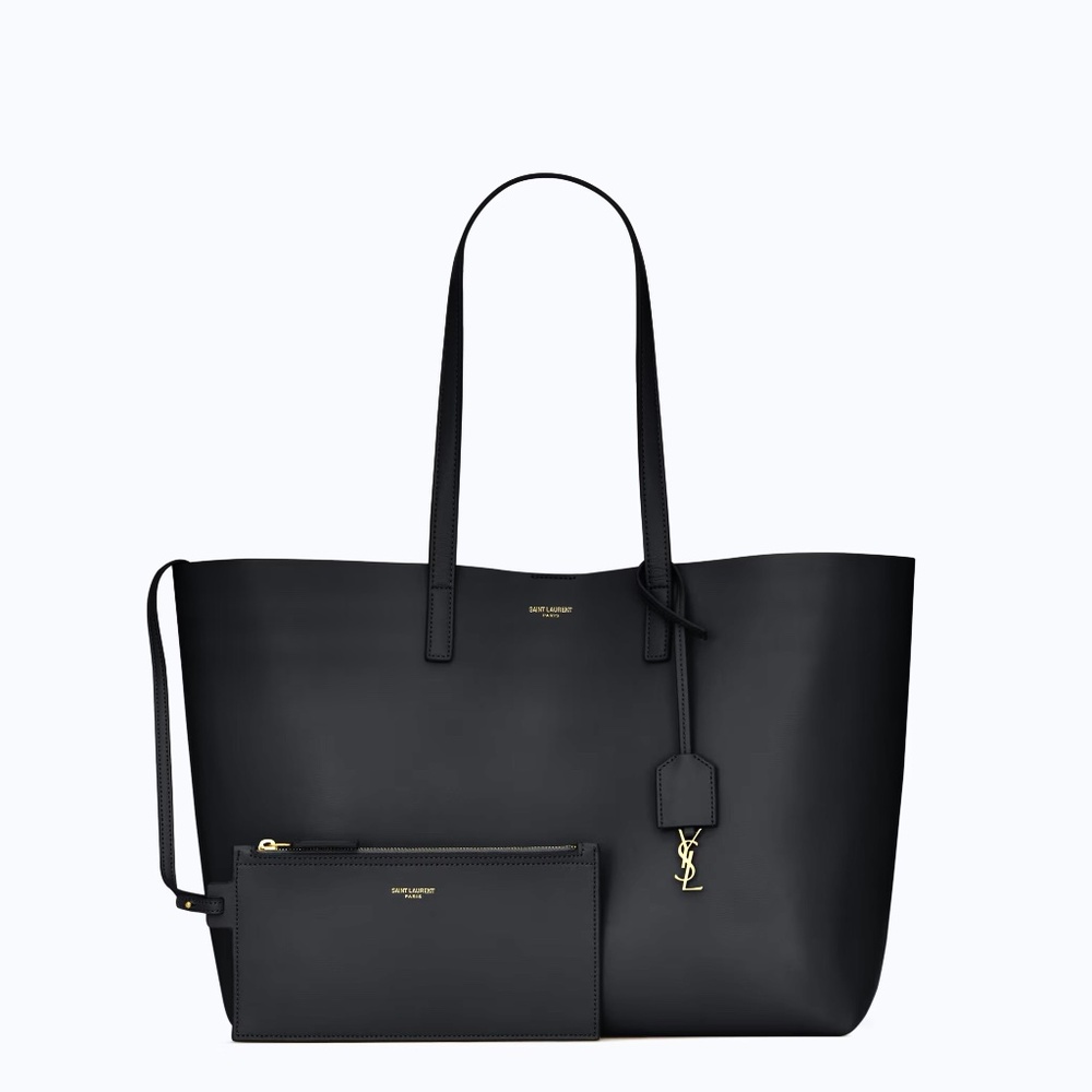 Saint Laurent East West Black Leather Tote